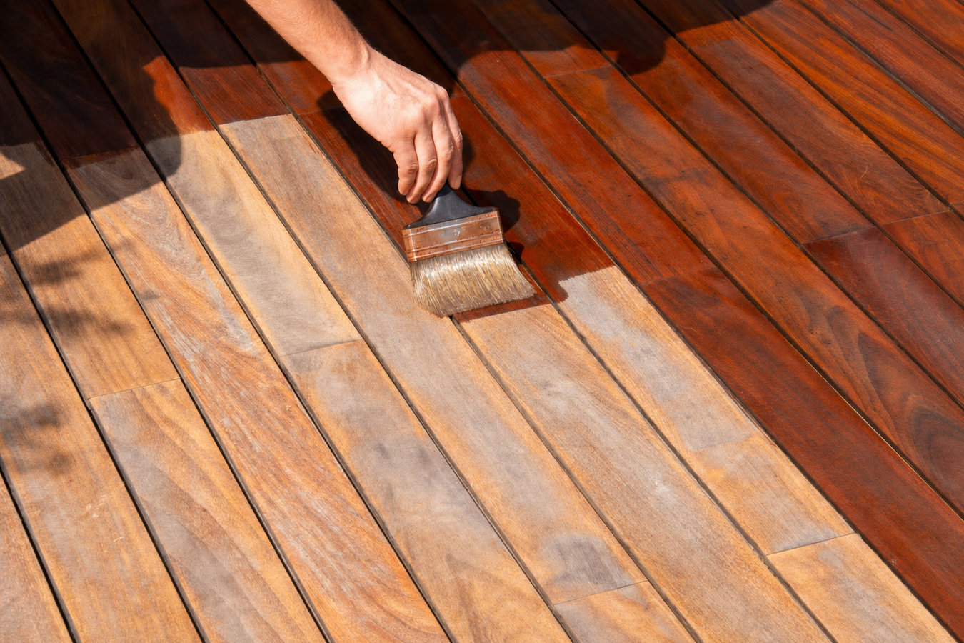 Deck staining and sealing